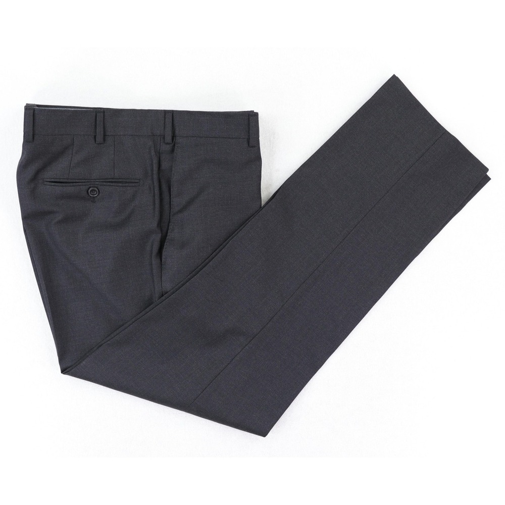 J.Hilburn Dress Pants Mens 34x31 Gray‎ Vitale Barberis Wool Cashmere Flat Front